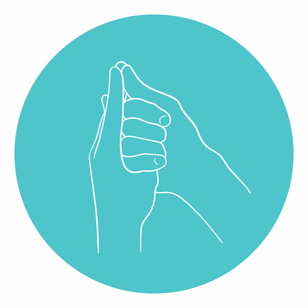 Two hands in a minimalist design.