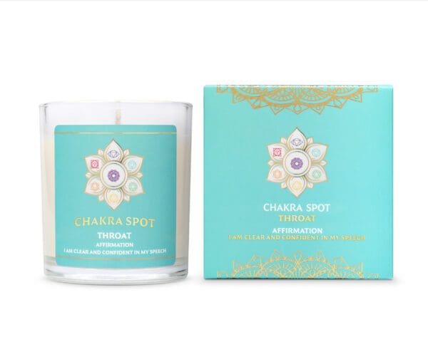 Chakra candle and box with mandala design.