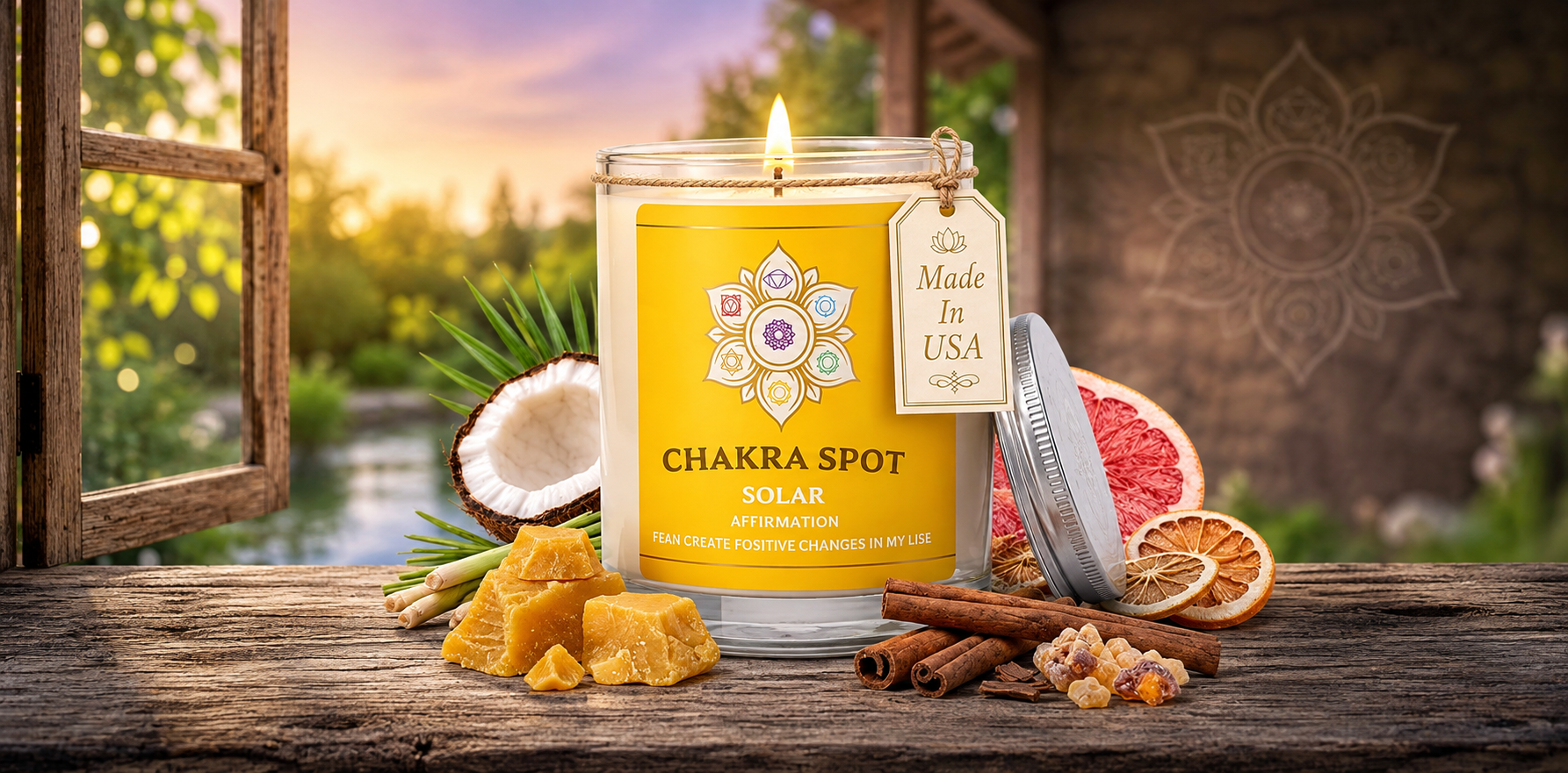 Confidence and motivation with the Solar Chakra Candle.